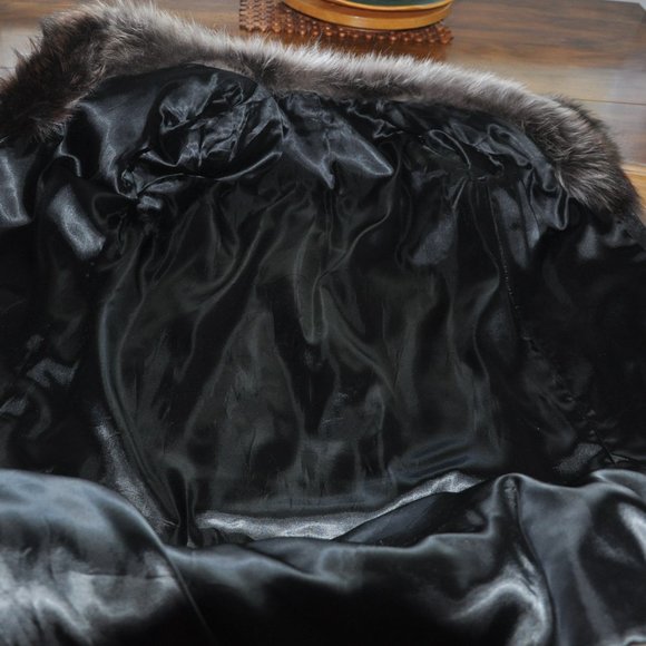 Full Length Raccoon Fur Coat Winter Jacket M 10 - Picture 9 of 9